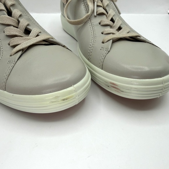 ECCO Soft 7 Women 39 EU 8 US Grey Leather Sneakers New with Factory Defects - Picture 7 of 10